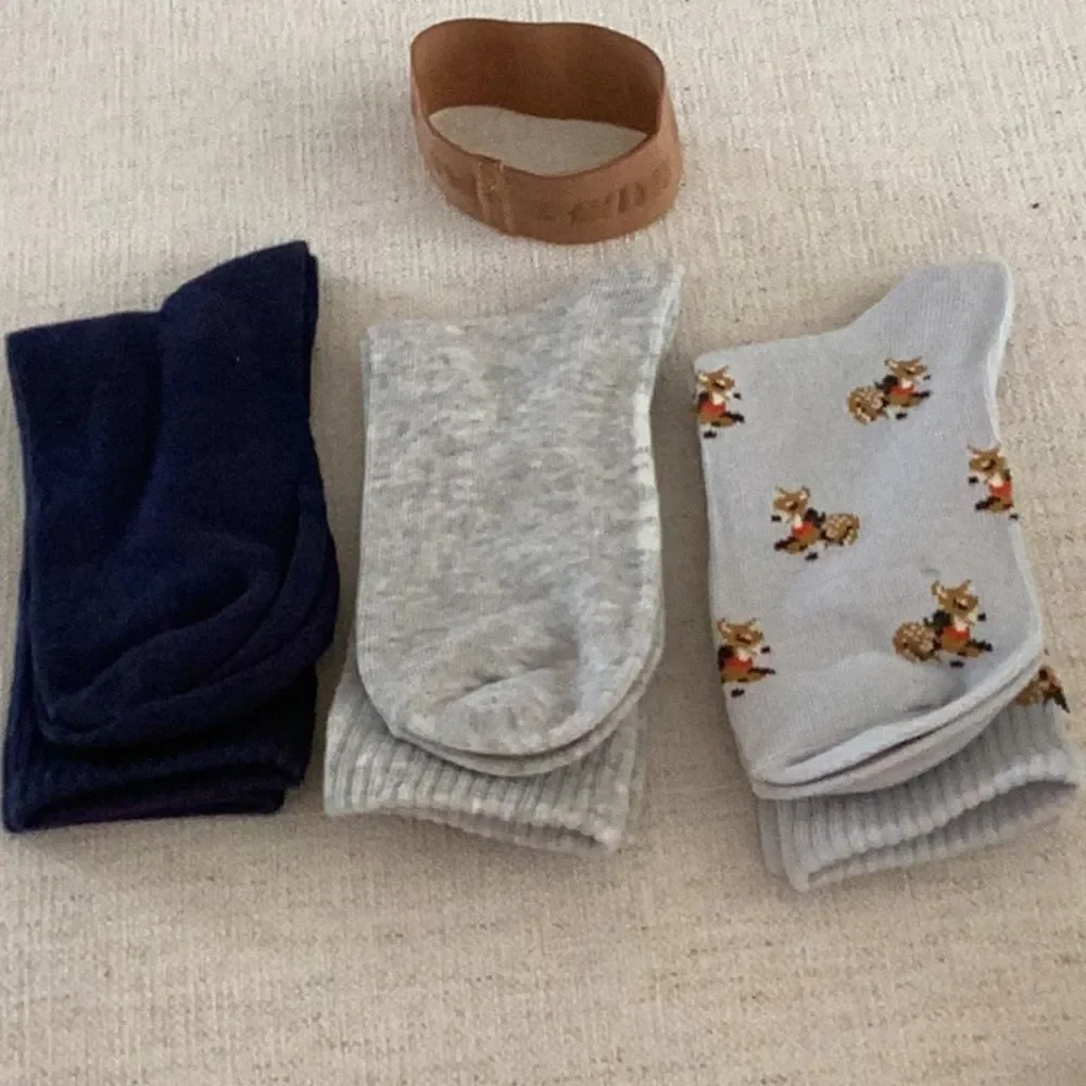 SKIMS Women's Blue Sport Sock 3-Pack, Crew socks, Blues/Grey, one size, NWT